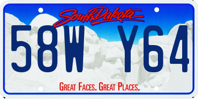 SD license plate 58WY64