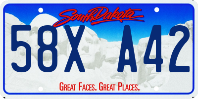 SD license plate 58XA42