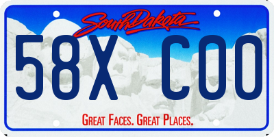 SD license plate 58XC00