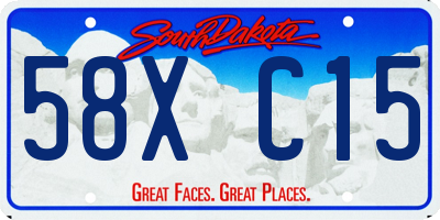 SD license plate 58XC15