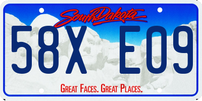 SD license plate 58XE09