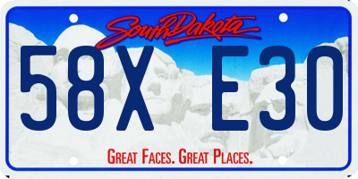 SD license plate 58XE30