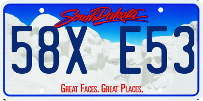 SD license plate 58XE53