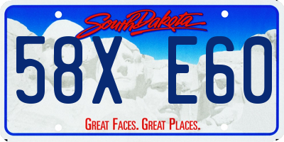 SD license plate 58XE60
