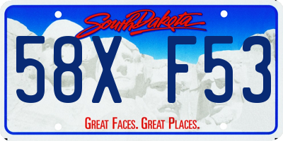 SD license plate 58XF53