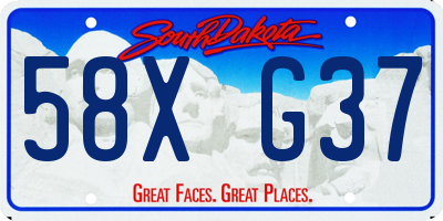 SD license plate 58XG37