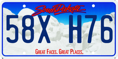 SD license plate 58XH76