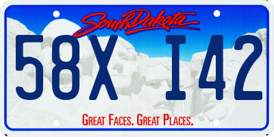 SD license plate 58XI42