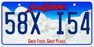 SD license plate 58XI54