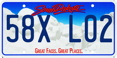 SD license plate 58XL02