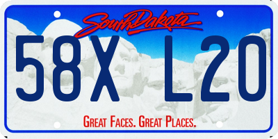 SD license plate 58XL20