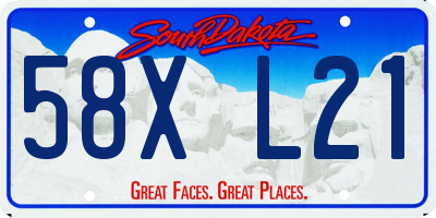 SD license plate 58XL21