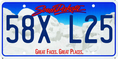 SD license plate 58XL25