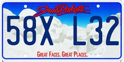 SD license plate 58XL32