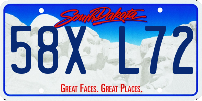 SD license plate 58XL72