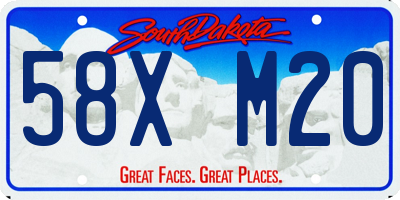 SD license plate 58XM20