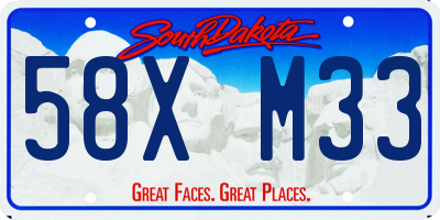SD license plate 58XM33
