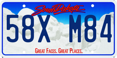 SD license plate 58XM84