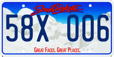 SD license plate 58XO06