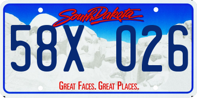 SD license plate 58XO26