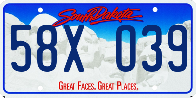 SD license plate 58XO39