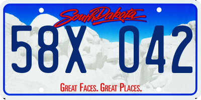 SD license plate 58XO42