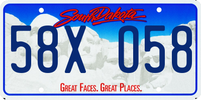 SD license plate 58XO58