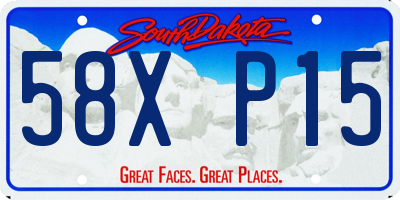SD license plate 58XP15