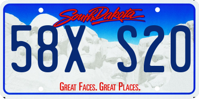 SD license plate 58XS20