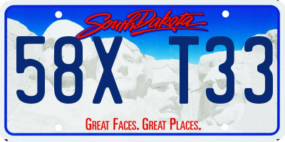 SD license plate 58XT33
