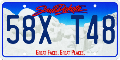 SD license plate 58XT48