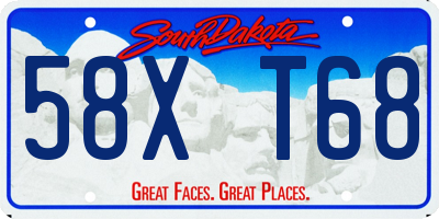 SD license plate 58XT68