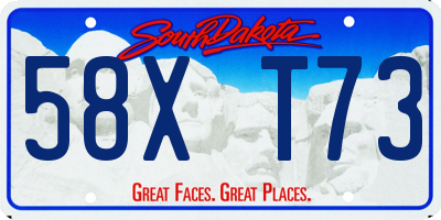 SD license plate 58XT73