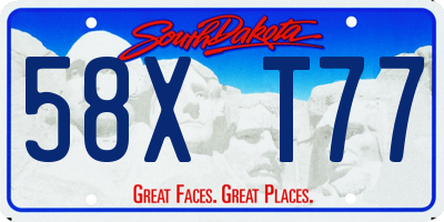 SD license plate 58XT77