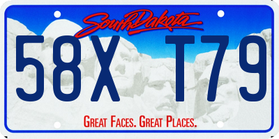 SD license plate 58XT79