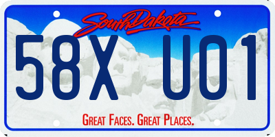 SD license plate 58XU01