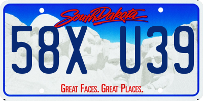 SD license plate 58XU39