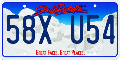 SD license plate 58XU54
