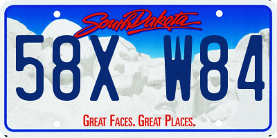 SD license plate 58XW84