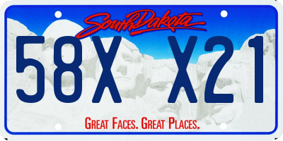 SD license plate 58XX21