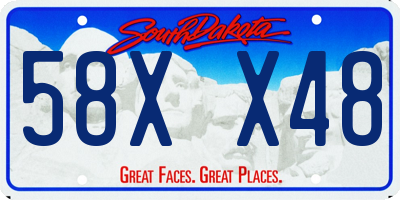 SD license plate 58XX48