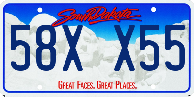 SD license plate 58XX55