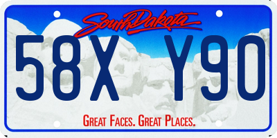 SD license plate 58XY90