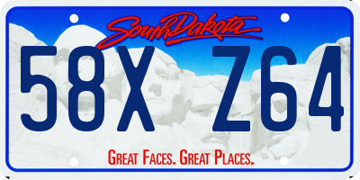SD license plate 58XZ64