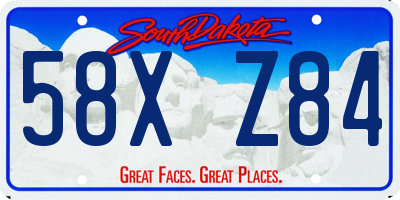SD license plate 58XZ84