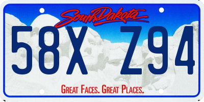 SD license plate 58XZ94
