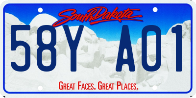 SD license plate 58YA01