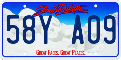 SD license plate 58YA09
