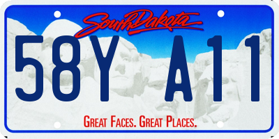 SD license plate 58YA11