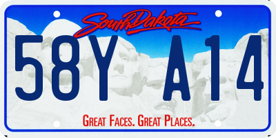 SD license plate 58YA14